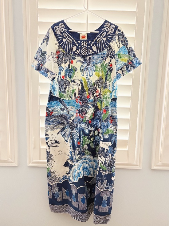 FARM Rio Dresses & Skirts - FARM Rio Blue, White & Green Tropical Maxi Dress
